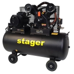 Stager HMV0.6/200-10 compresor aer, 200L, 10bar, 600L/min, trifazat, angrenare curea