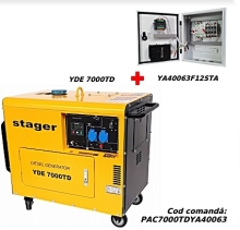 Generator insonorizat Stager YDE7000TD, diesel, monofazat, cu automatizare inclusa